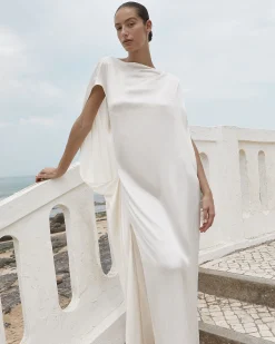 Ardea Asymmetric Maxi Dress - Pearl