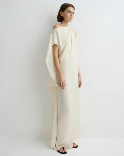 Ardea Asymmetric Maxi Dress - Pearl