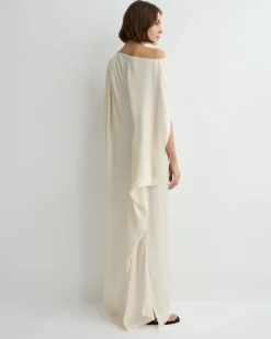 Ardea Asymmetric Maxi Dress - Pearl