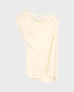 Ardea Draped Shoulder Top - Pearl