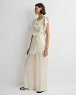 Ardea Split Shoulder Top - Pearl