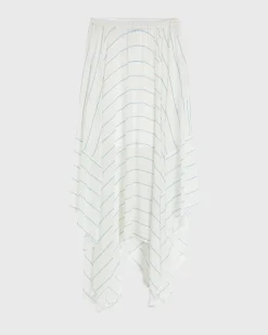Capri Silk Square Skirt - Smoke Stripe