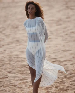 Capri Silk Tunic Dress - Smoke Stripe