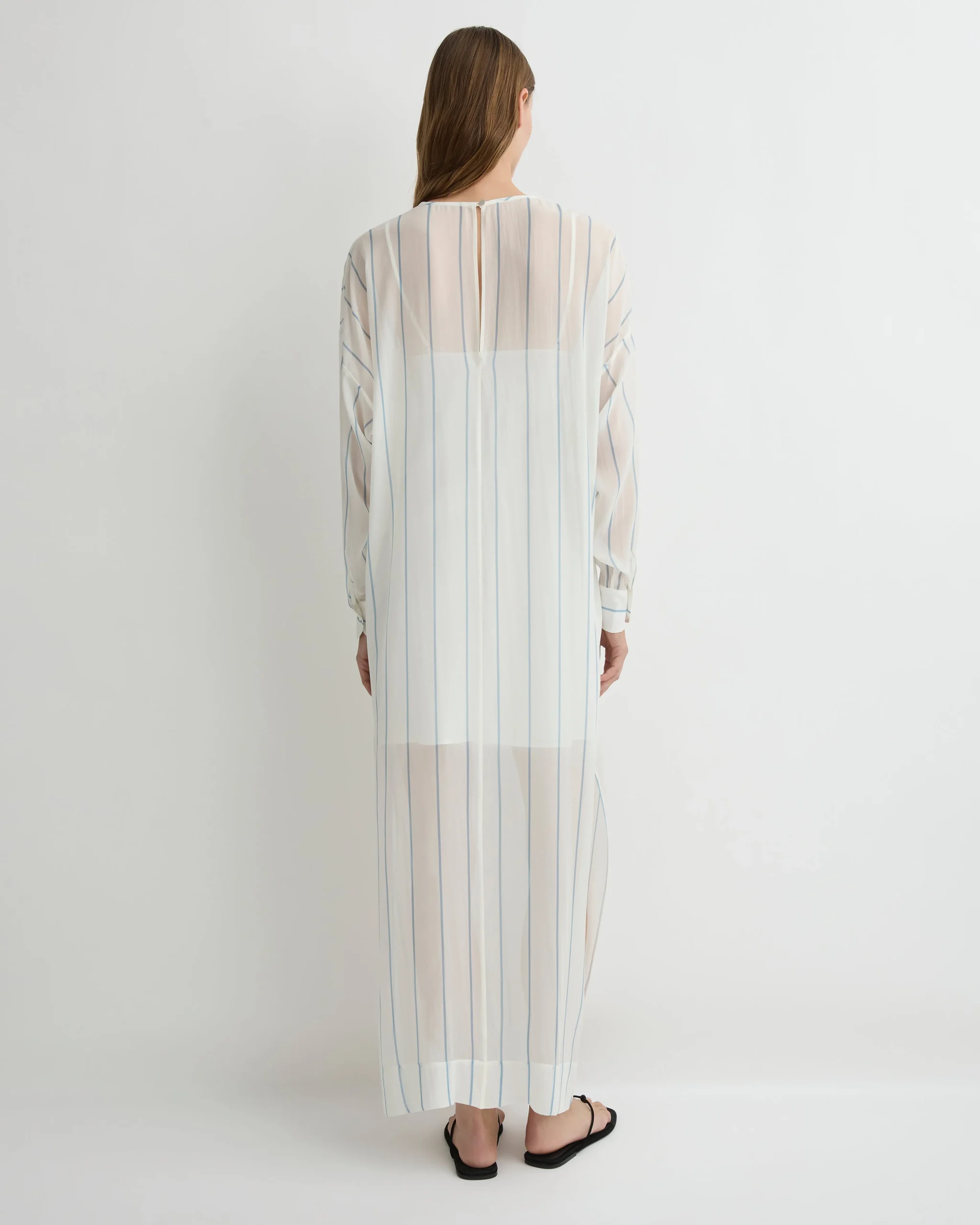 Capri Silk Tunic Dress - Smoke Stripe