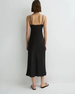 Como Long Bias Slip Dress - Black