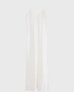 Como Long Bias Slip Dress - White