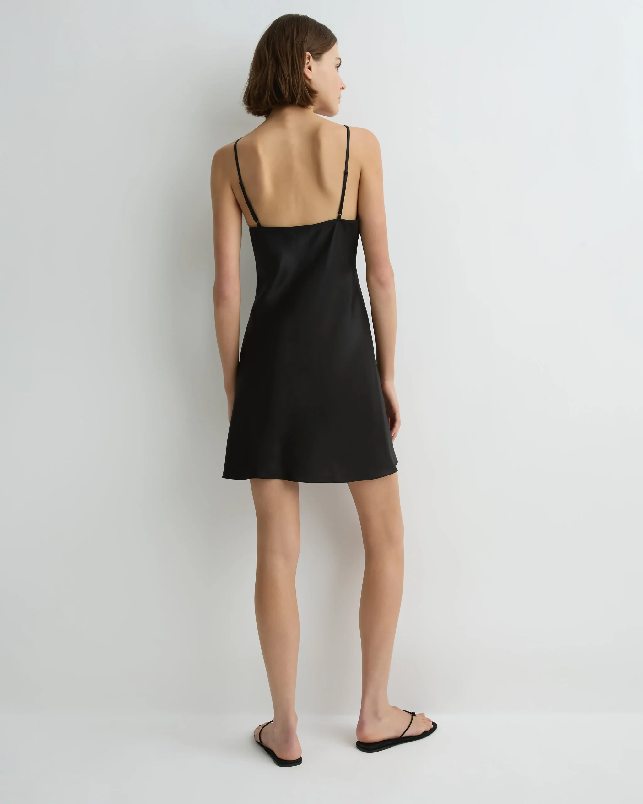 Como Short Bias Slip Dress - Black