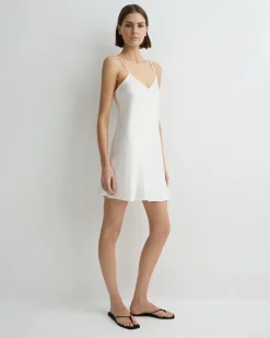 Como Short Bias Slip Dress - White