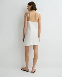 Como Short Bias Slip Dress - White
