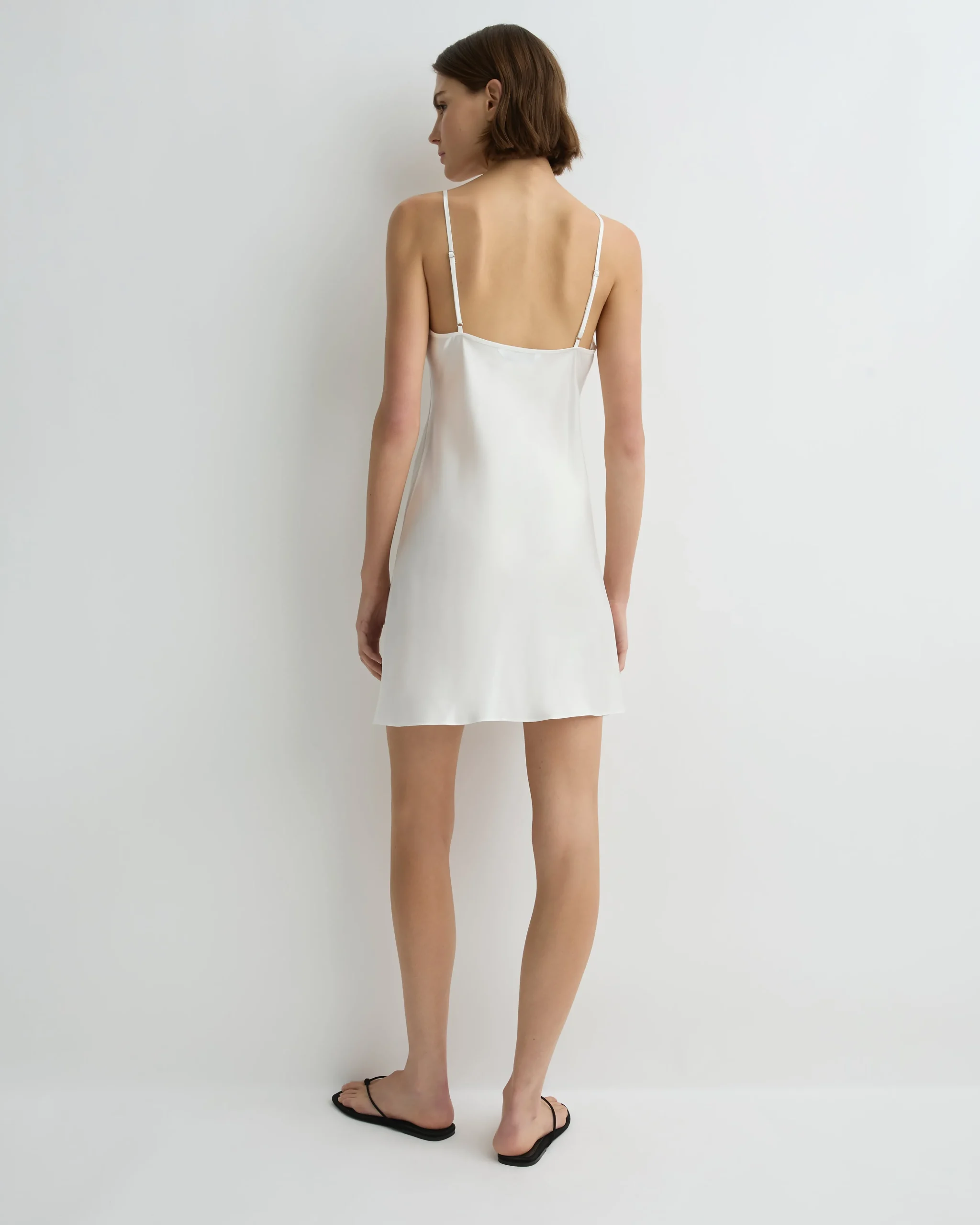 Como Short Bias Slip Dress - White