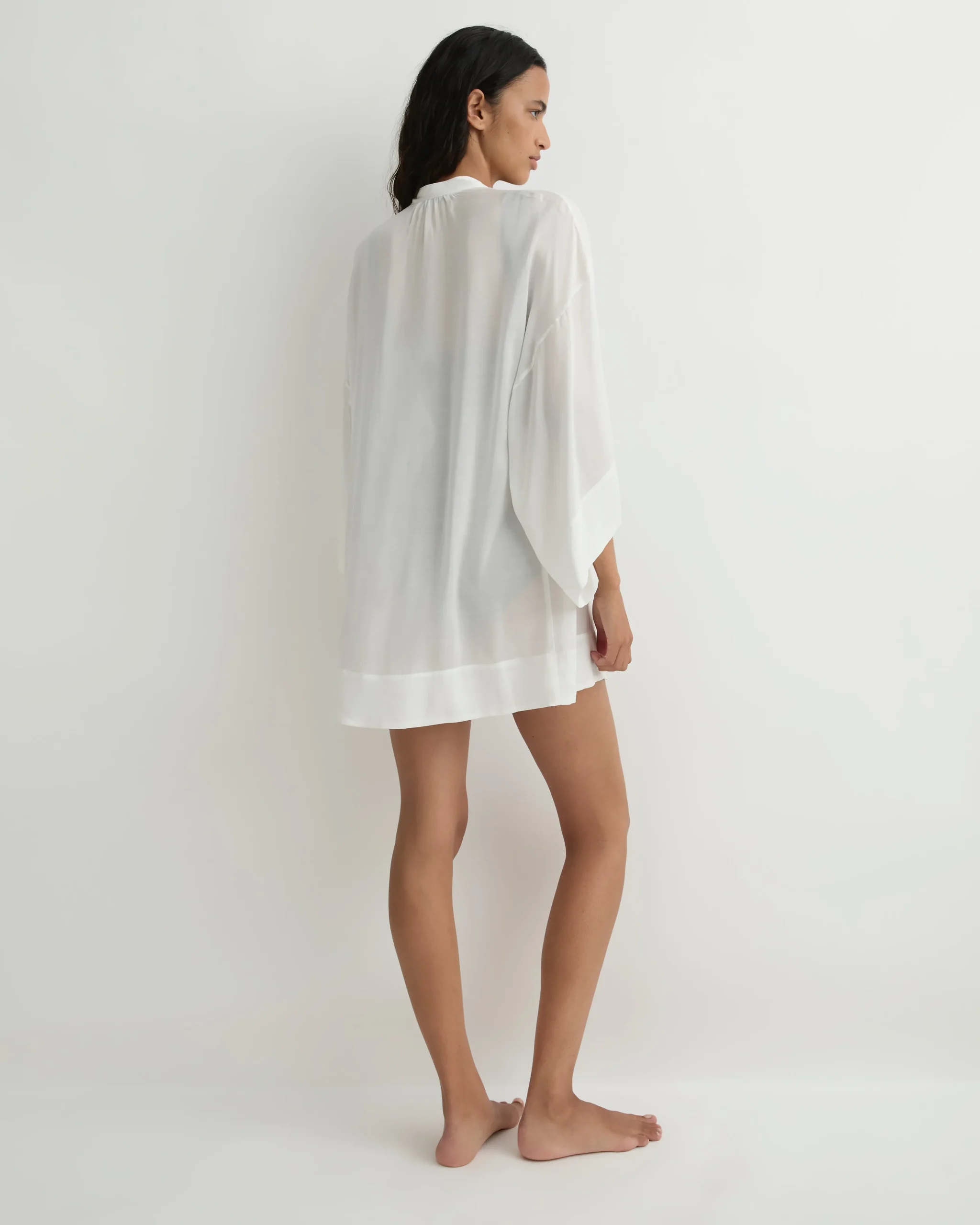 Cremona Mini Kimono Coverup - White