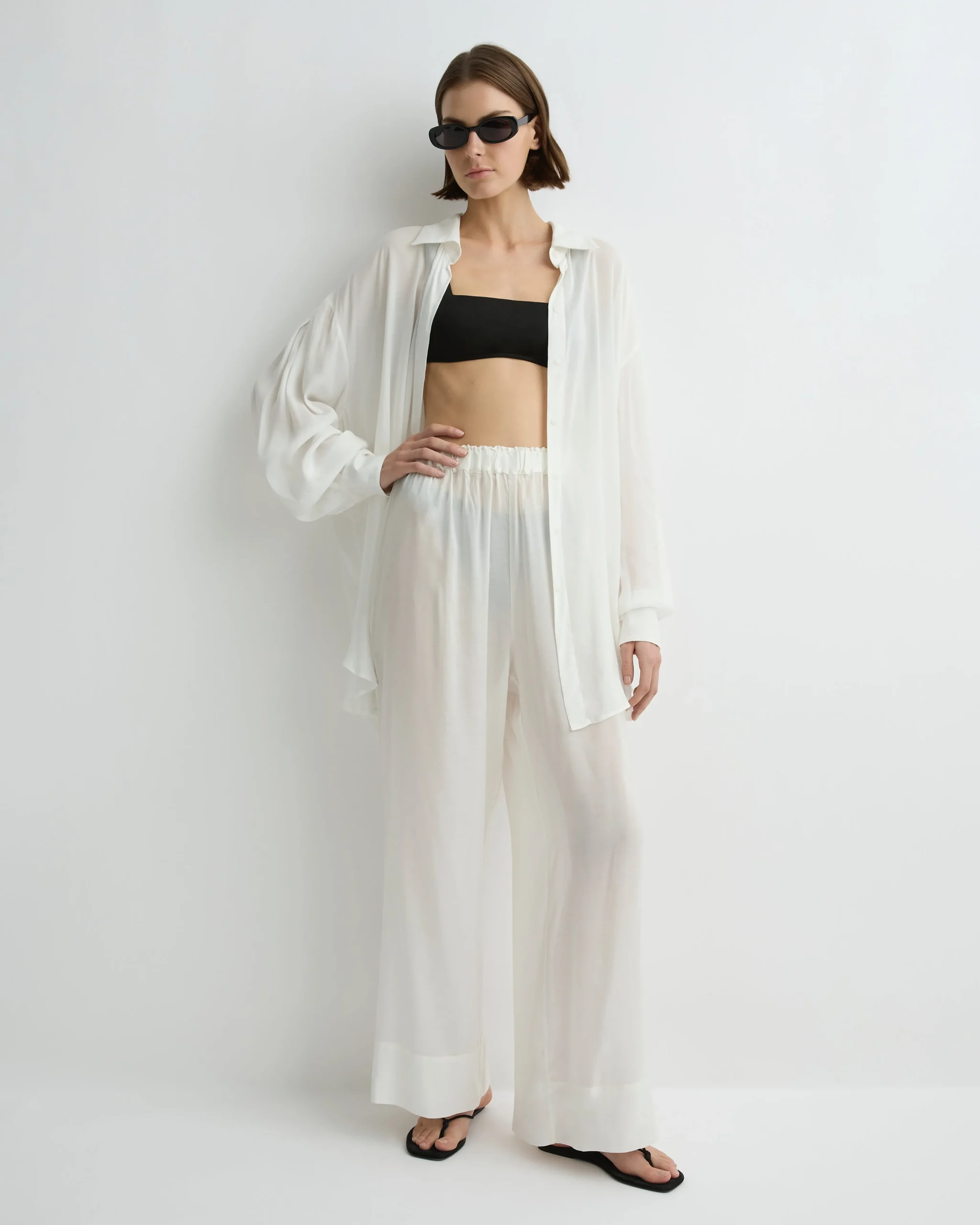 Cremona Sheer Pant - White