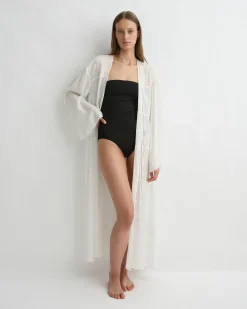 Cremona Tie-Front Maxi Coverup - White