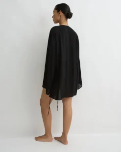 Cremona Tie-Front Mini Coverup - Black