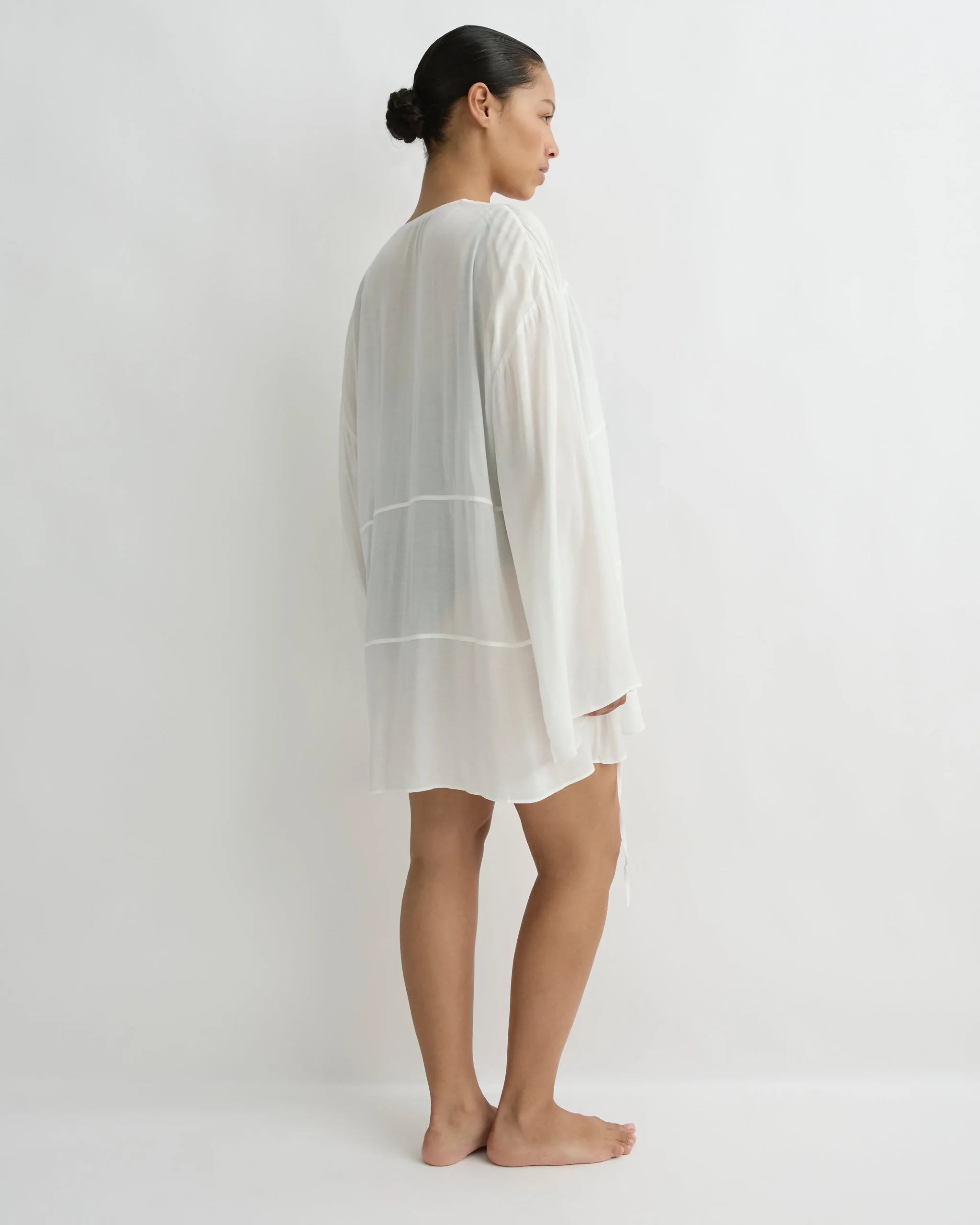 Cremona Tie-Front Mini Coverup - White