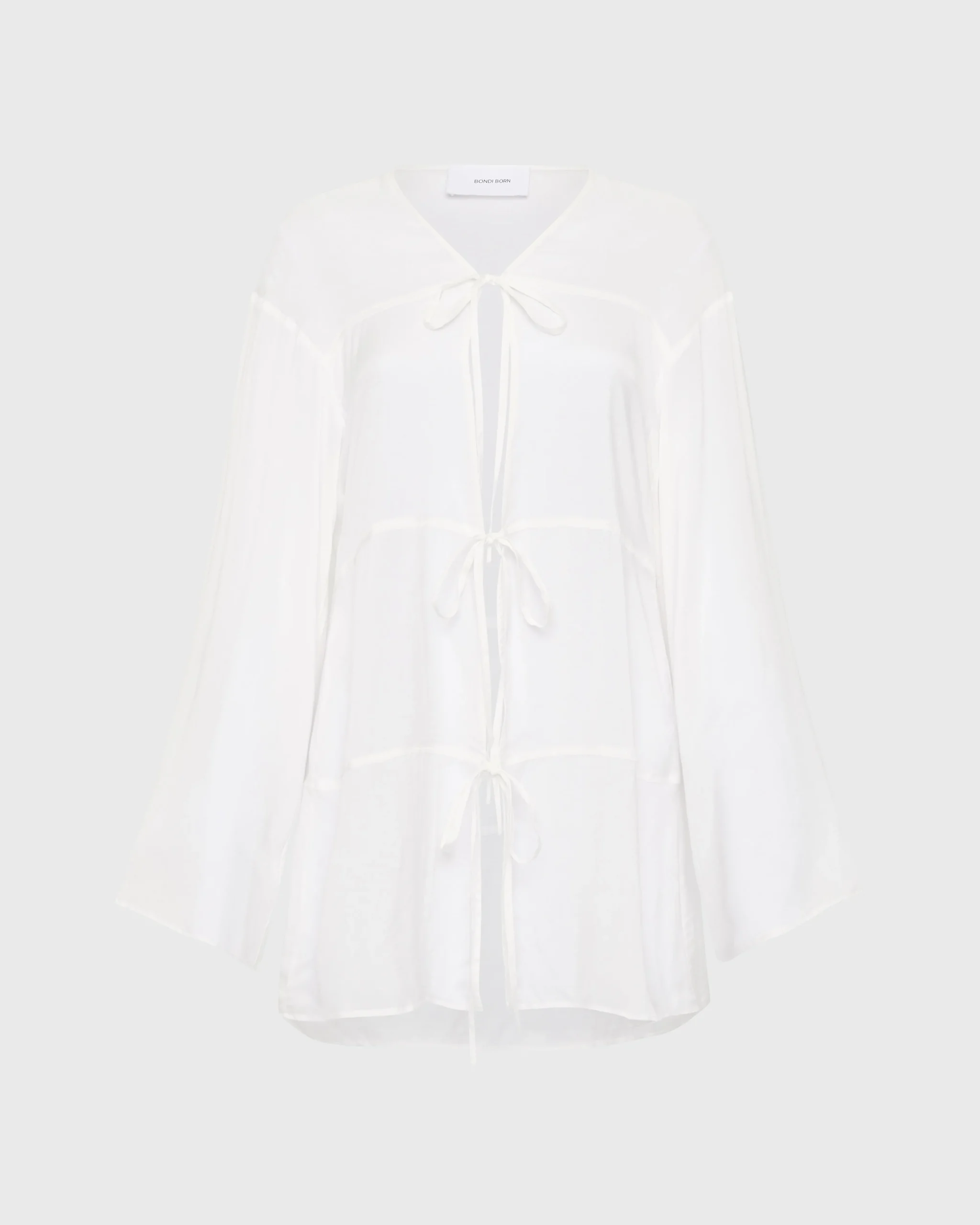 Cremona Tie-Front Mini Coverup - White