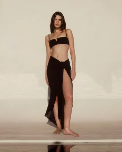 Cremona Tie-Front Sarong - Black