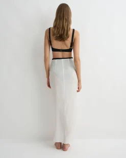 Cremona Tie-Front Sarong - White