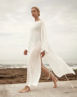 Cremona Tie-Side Maxi Coverup - White