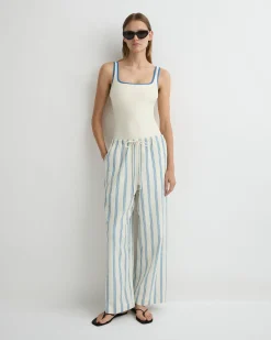 Finn Drawstring Pant - Dusk Stripe