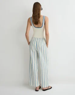 Finn Drawstring Pant - Dusk Stripe