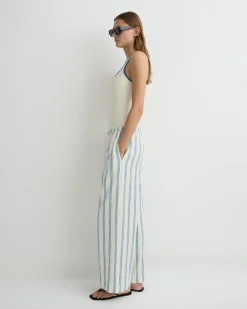 Finn Drawstring Pant - Dusk Stripe