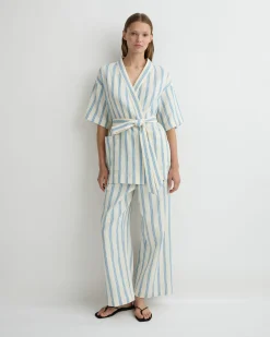 Finn Drawstring Pant - Dusk Stripe