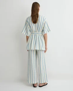 Finn Drawstring Pant - Dusk Stripe