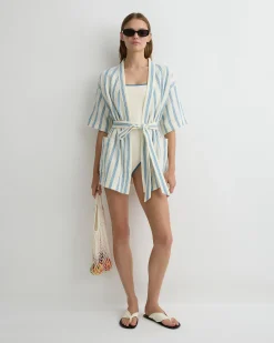 Finn Wrap Tunic - Dusk Stripe