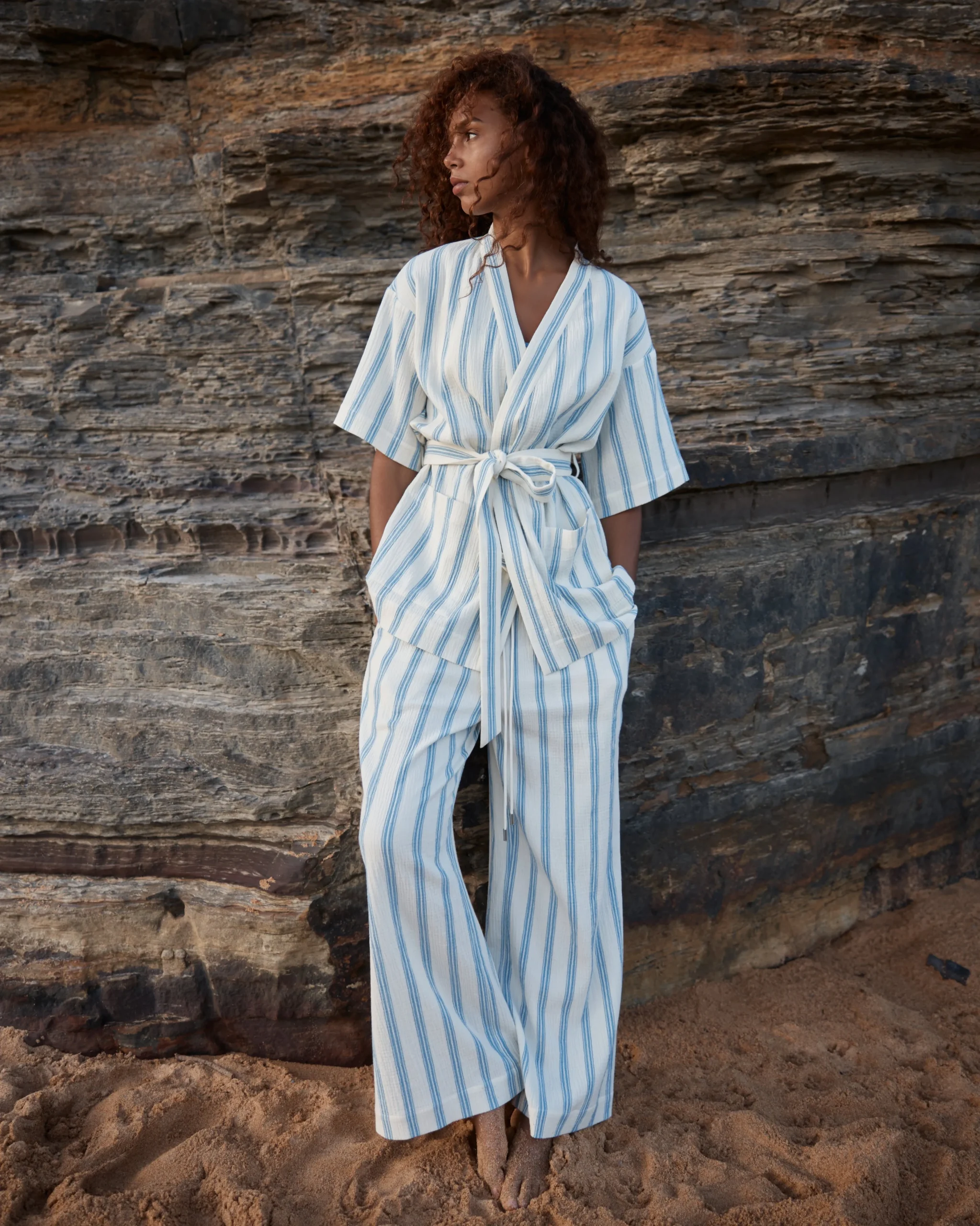 Finn Wrap Tunic - Dusk Stripe