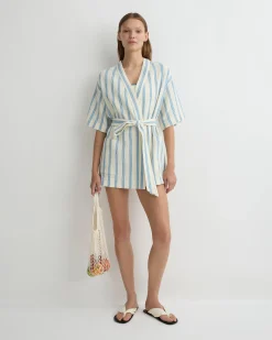 Finn Wrap Tunic - Dusk Stripe