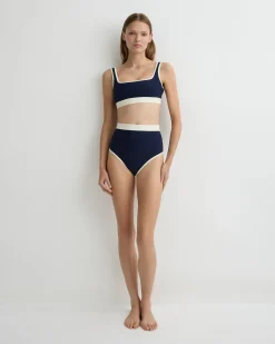 Hayden Bikini Top - Navy & Pearl (Sculpteur®)