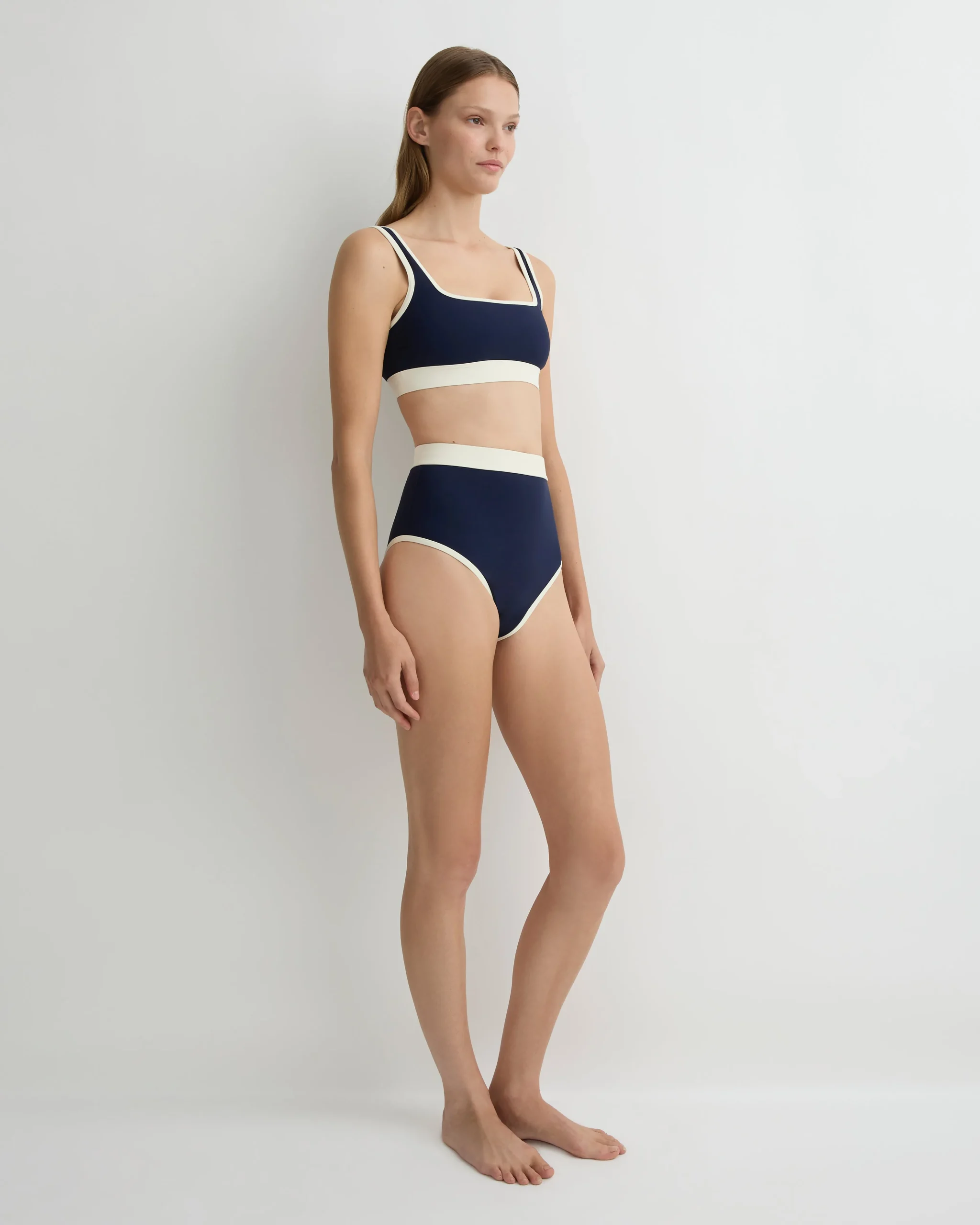 Hayden Bikini Top - Navy & Pearl (Sculpteur®)