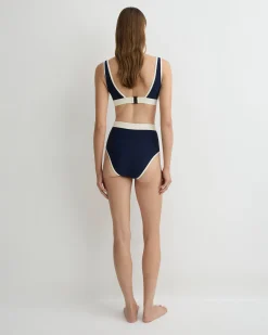 Hayden Bikini Top - Navy & Pearl (Sculpteur®)