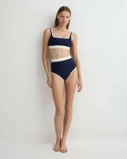 Jayde Bikini Bottom - Navy & Pearl (Sculpteur®)