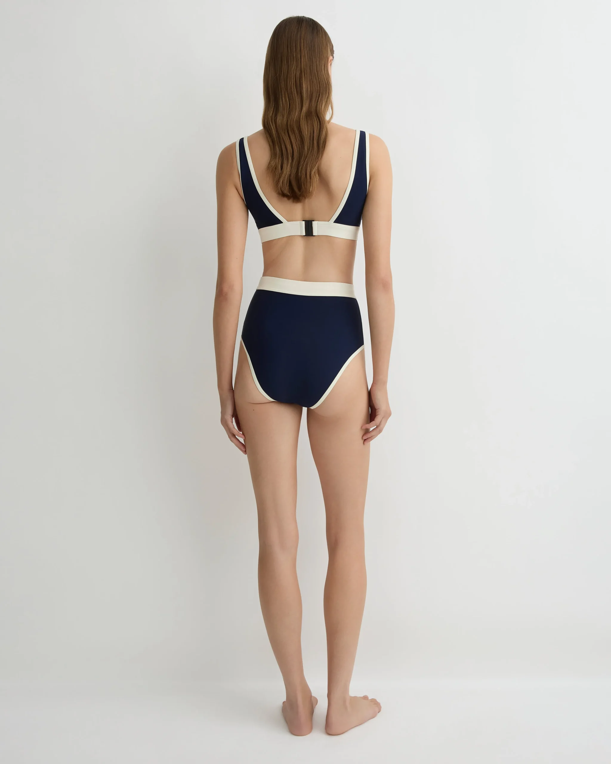 Jayde Bikini Bottom - Navy & Pearl (Sculpteur®)