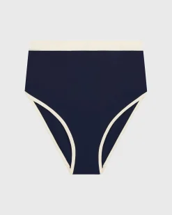 Jayde Bikini Bottom - Navy & Pearl (Sculpteur®)