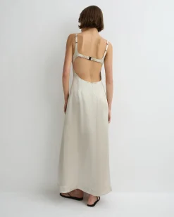 Kobe Exposed Back Maxi Dress - Silver