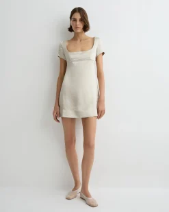 Kobe Short Sleeve Mini Dress - Silver