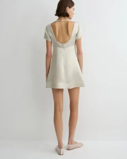 Kobe Short Sleeve Mini Dress - Silver