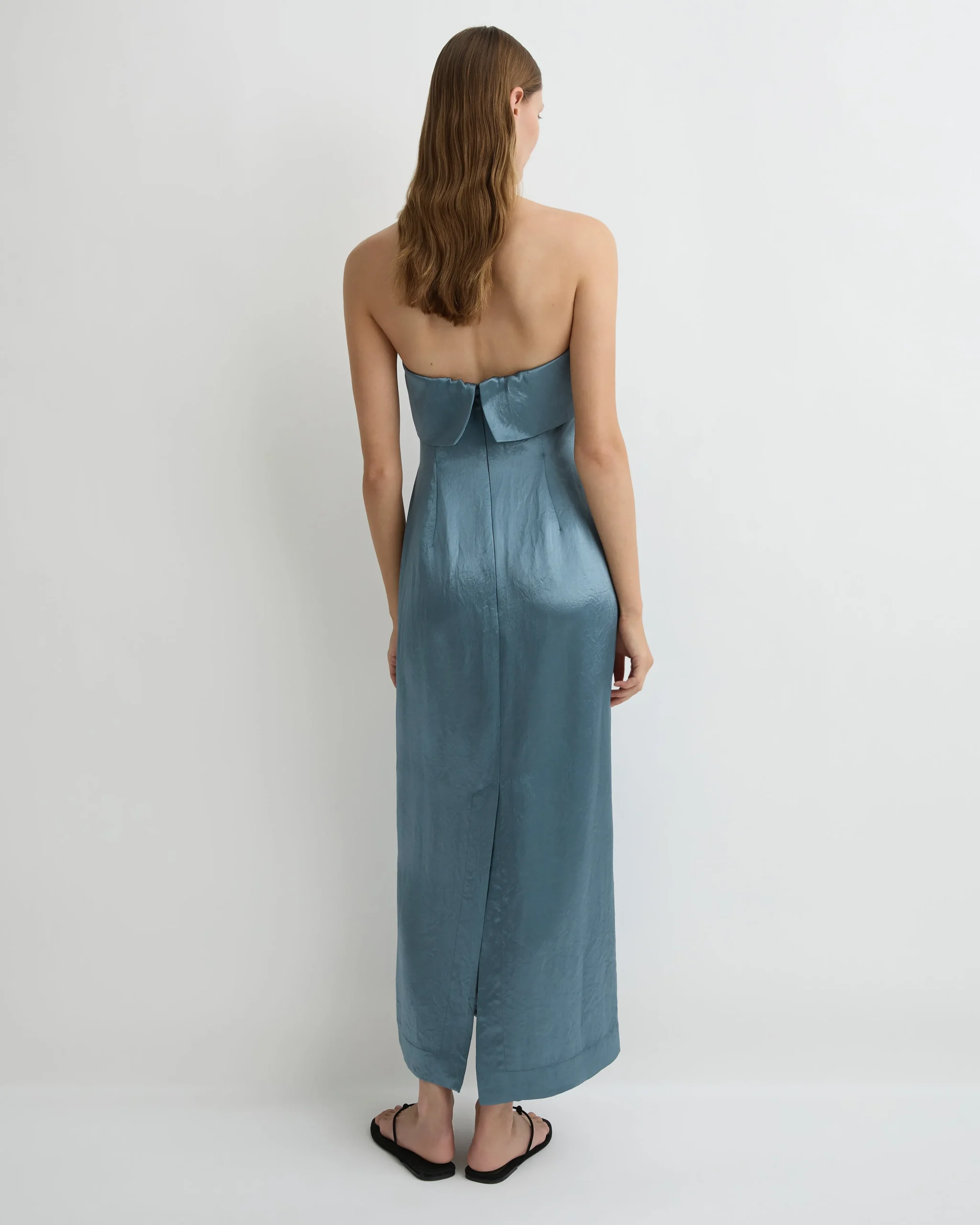 Kobe Strapless Maxi Dress - Steel Blue