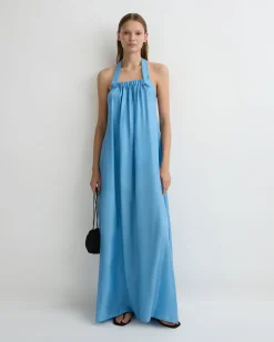 Marfa Silk Halter Maxi Dress - Dusk