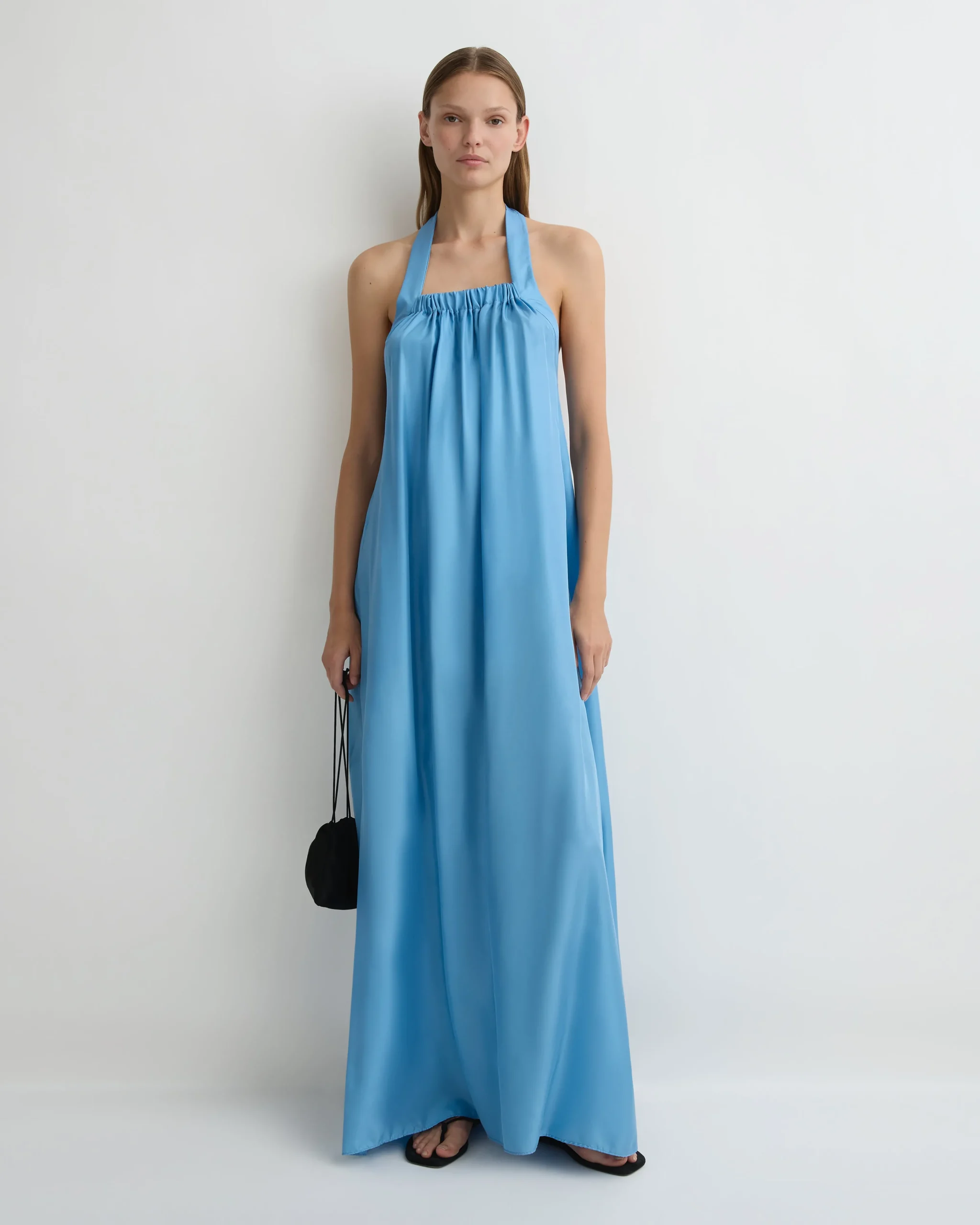 Marfa Silk Halter Maxi Dress - Dusk