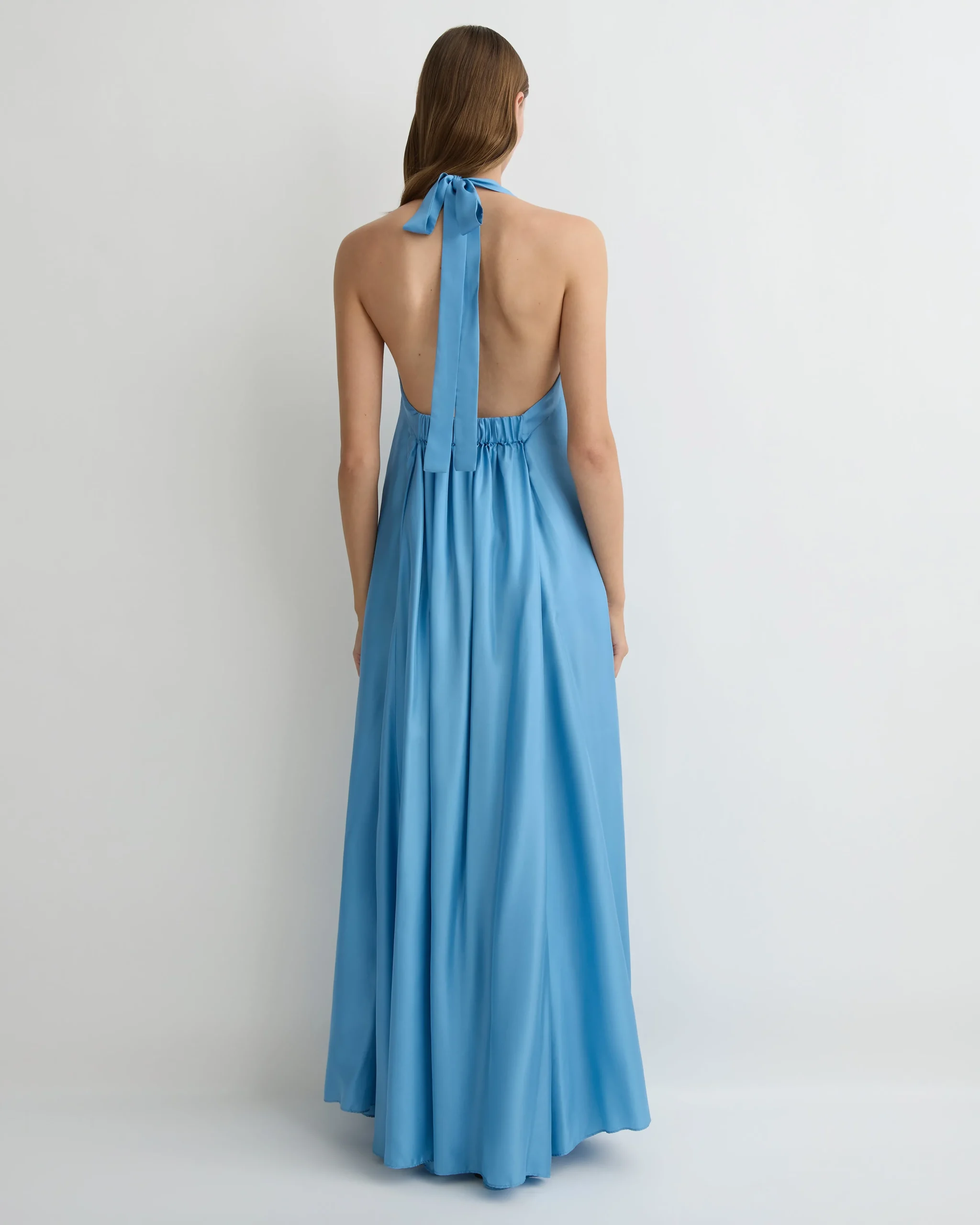 Marfa Silk Halter Maxi Dress - Dusk