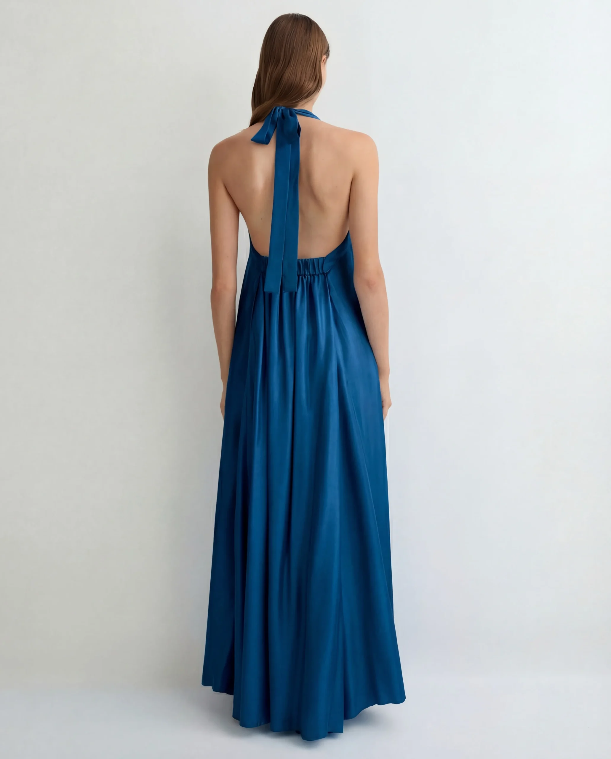 Marfa Silk Halter Maxi Dress - Tropico