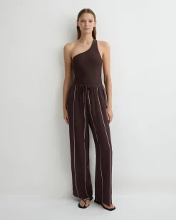 Orta Silk Pant - Mocha Stripe