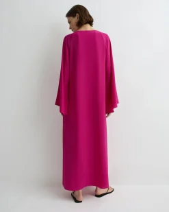 Orta Silk Tie-Front Tunic - Magenta