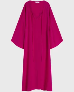Orta Silk Tie-Front Tunic - Magenta