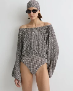 Salema Balloon Top - Mocha Dot