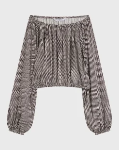 Salema Balloon Top - Mocha Dot
